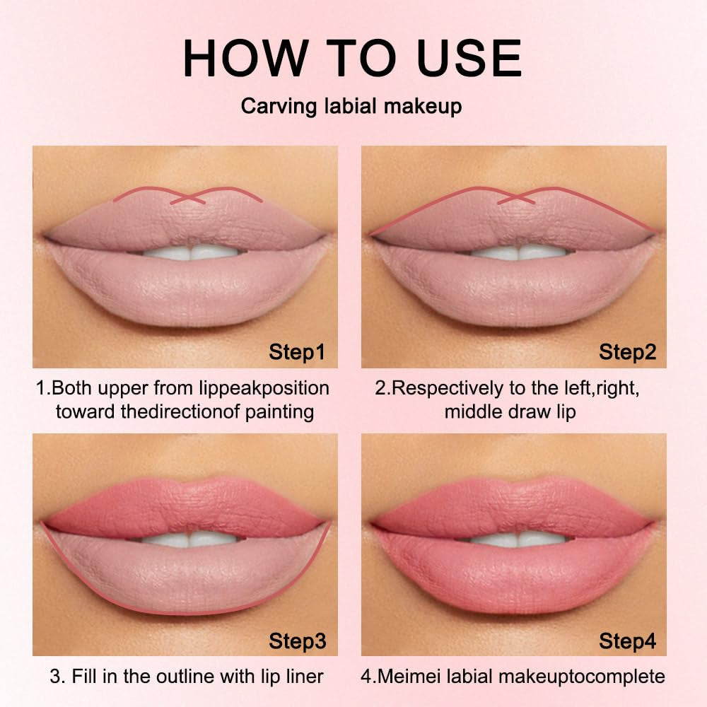 12Pcs Matte Lip Liner With Sharpener Set