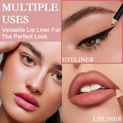 12Pcs Matte Lip Liner With Sharpener Set