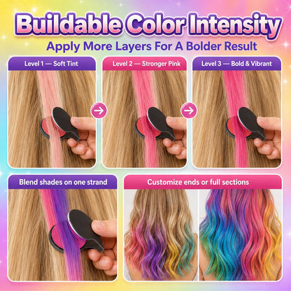 🔥Halloween Temporary Hair Color  🌈12-Color Temporary Hair Chalk Applicator Set